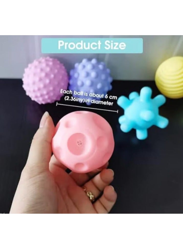 Pat Pat Balls for Kids, Squeeze Ball Toys for 18+ Months Toddlers 1-3 Years Old, Bath Toy, Squeaky Ball Toy, Baby Sensory Toy for Kids, Baby Sensory Ball, Soft Vinyl Ball Toy with Gift Box (6 Pack) - Image 4